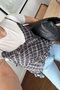 Women's Plaid Patterned Thin Strap Tulle Blouse Anthracite - 3