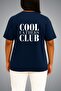 Oversize Cool Fathers Club Chest and Back Printed Unisex T-Shirt - 4