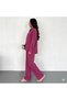 Women's Oversize Tencel Fabric High Waist Wide Leg Relaxed Fit Pants Shirt Set - 2