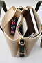 Women's Cream Khaki Large Size Inner Pocket Double Handle Scarf Detailed Useful Cross Strap Hand and Shoulder Bag - 5