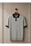 Polo Collar Zippered Knitted Old Money Knitted First Quality Soft Short Sleeve Men's T-Shirt