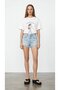 Printed Embroidery Detailed T-Shirt Ecru