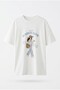 Printed Embroidery Detailed T-Shirt Ecru - 2