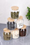 6-Piece Glass Spice Jar Set with Bamboo Lids, Vacuum Lids, Transparent Labeled Spice Jars, Dowry Set - 3