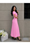 Polka Dot Boat Neck Draped Dress - 3