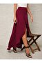 Women's high waist asymmetrical detailed sandy skirt - 2