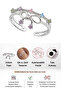 Women's Princess Adjustable Ring Bow Model Zircon Colorful Stone Silver Color Ring - 4
