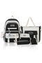 5-Piece School Backpack Set, Cute Casual Student Backpack with Tote Bag, Pencil Case, Crossbody Bag & Coin Purse, Lightweight Large Capacity Daypack for Girls Boys - 3