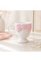 2 Pieces of Pink Bowknot Detailed Ceramic Coffee and Tea Cups with Footed Base - 2