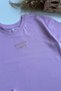 Girl's Letter Embroidered T-Shirt and Ribbed Short Leggings Set Lilac - 3