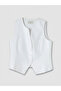 Two Mt Shop Quality Lcw Studio White Linen Plain Women's Classic Vest - 6