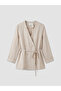Nevavm Women's Jacket with Double Breasted Collar and Belt at the Waist - 2