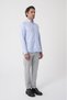 Blue Regular Fit Cotton Pasha Collar Shirt - 4