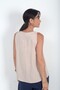 Women's V-Neck Ribbed Italian Cotton Lyocell Blouse - 4
