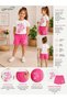 Summer Don'T Worry Be Happy Printed Girls' Pink Shorts and White T-Shirt Set - 2