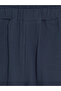 Two Mt Shop Quality Lcw Modest Navy Blue Muslin Plain Standard & Regular Shrinkable Leg Women's Trousers - 6