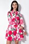 Msn Floral Mini Shirt Dress with Bow Detail