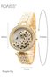 Women's Alloy Strap Quartz Watch with Leopard Head Pattern 2 Pieces Round Dial Rhinestone Decoration Luxurious Analog Wristwatch Gift for Women - 7