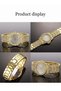 Women’s Quartz Watch Metal Strap Round Dial Shiny Rhinestone Decoration Luxurious Waterproof Analog Wristwatch Gift for Ladies Gold - 3