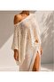 Madonna Collar Transparent Knitwear Pareo Poncho