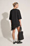 Crew Neck Oversize Asymmetrical Lace Detailed T-Shirt - 6