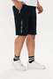 Men's Cotton Printed Shorts with Text Detail Navy Blue -5133 - 7