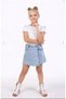 Girl's Blue Denim Shorts Skirt -0708-Y - 4