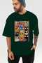 For the Sake of Cats 62 Front Cat Printed Green Oversize T-Shirt 100% Cotton Unisex Cat Lover Premium Design - 6