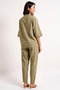 Women's Large Size Striped Woven Beach Shirt Pants Set Stand Collar Short Sleeve Casual Comfortable Modern - 5