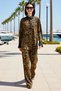 Women's Leopard Patterned Jacquard Woven Shirt Trousers Set Long Sleeve Standard Cut Comfortable Casual Modern