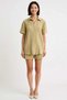 Women's Striped Venice Woven Beach Shirt Shorts Set Linen Blend Short Sleeve Casual Comfortable Modern - 4