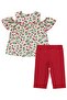 Strawberry Patterned Set for 2-5 Years - Ecru - 2