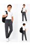 Children's High-Quality Gray School Trousers with Elastic Waist and Ties (Ages 6-16)