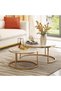 Round Marble Top Coffee Table Set of 2 Elegant Gold Metal Base Nesting Side Tables for High Grade Living Room Furniture - 4