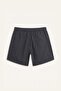 Elastic Lace-Up Waist Black Swim Shorts I3380Ax26Hs - 7