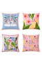 Colors and Swans Patterned 4-Piece Throw Pillow Cover Set - 3
