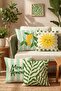Green Mon Amor Patterned 4-Piece Throw Pillow Cover Set - 2