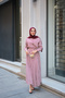 Women's Striped Patterned Waist Tie Dress Burgundy - 4