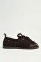 Women's Brown Suede Lace-Up Shoes - 2