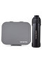 Premium Stainless Steel Lunch Box w/ Stainless Steel Water Bottle 710ml – Grey