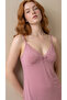 Dusty Rose Viscose Lace Detailed Short Sleeve Nightgown - 3