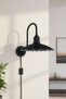Risso Black Color Plug-In Sconce Single Wall Lamp Living Room Hallway Restaurant Decorative Sconces