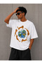 World and Cats Oversized Unisex T-Shirt – Cat Planet Graphic Printed T-Shirt - 3