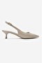 Women's Patent Leather Crocodile Patterned Pointed Toe 5 Cm. Low Heel Slingback Shoes - 2