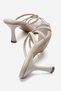 Beige Women's Thin Strap Heeled Slippers – Square Toe Stylish Casual Evening Dress Shoes - 3