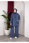Great 100% Cotton Tencel Fabric Special Design Trouser Suit with Pocket Knit Detail - 3