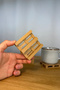 Mini Wooden Look Pallet Coasters Set of 4 - 8X8 cm Office Home Desktop Gift Organizer Stand - 3
