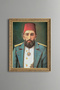 Abdulhamid Han Portrait - Vintage Patterned Frame - Slim Model