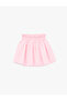 Viscose Blended Cotton Gipe Detailed A-Line High Waist Pleated Skirt