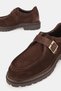 Men's Brown Suede Genuine Natural Leather Size 39-45 Eva Sole Buckle Loafer Shoes - 4